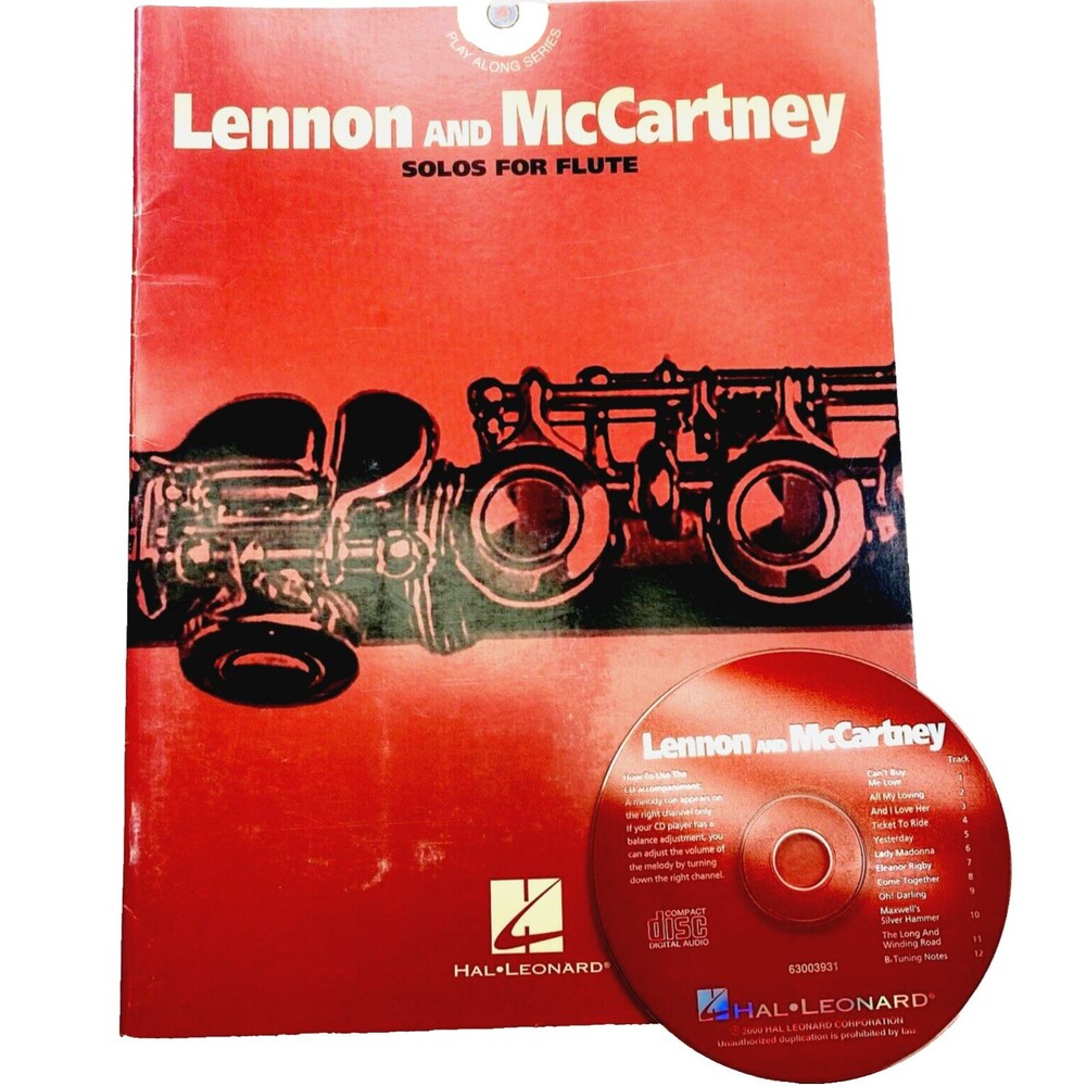 Lennon McCartney Solos for Flute Music Book + CD Beatles Play Along Series Sheet